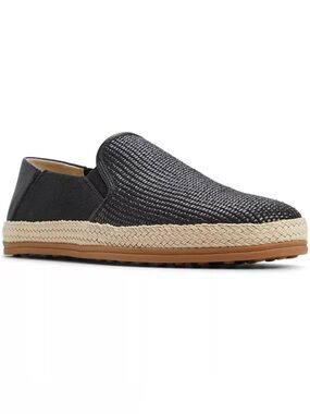 Call It Spring Black Woven Slip-On Espadrille Loafer